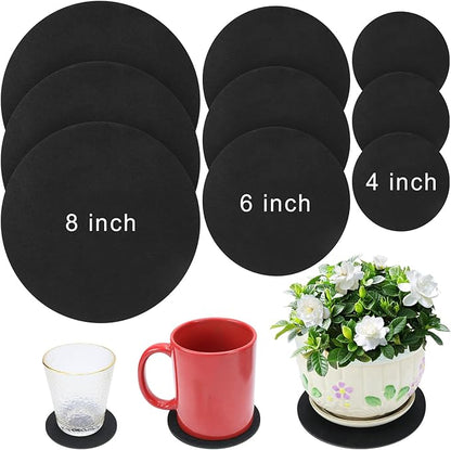 Plant Saucers for Indoors, Round Felt Plant Saucers for Gardening, Indoors& Outddor Use, Reversible Fabric Coaster Mat Absorbent Pot Saucers for Gardening Coffee & Drinks for DIY Craft Supplies(9 PCS)