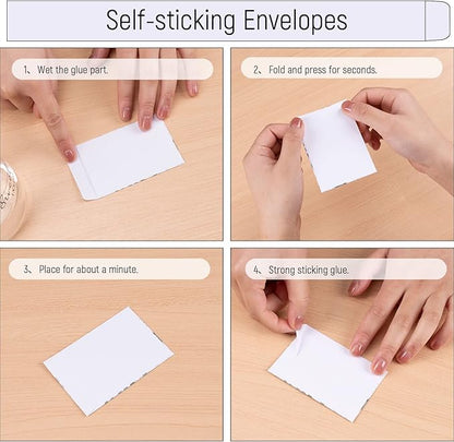 Whaline 200 Pack Watercolor Wedding Favor Seed Packets Self-Adhesive Let Love Grow White Envelope Rustic Small Flower Seeds Storage Packets for Garden Office Wedding Gift Party Favors, 3.5 x 2.4 Inch