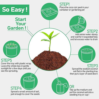 Legigo 50 Pcs 50mm Coco Coir Pellets Seed Starter Soil Mix- Organic Coconut Coir Potting Soil Pods for Seedling, Coco Peat Soil Discs for Indoor & Outdoor Plants Bonsai Herbs Vegetables and Flowers