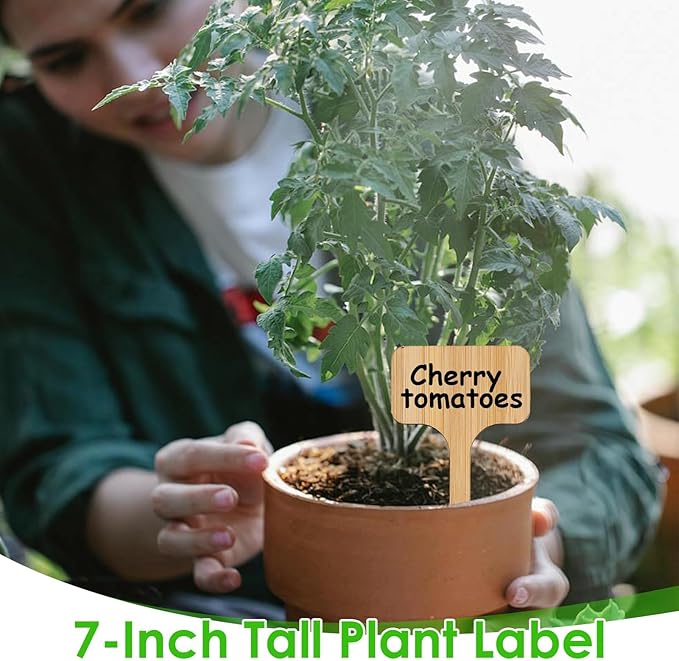 40 Pcs Square Garden Plant Labels with Pen, Waterproof Outdoor Plant Name Tags Markers Stakes Tags Signs, Durable Garden Markers for Vegetables Herbs Flowers (7" x 2.28" x 0.07")