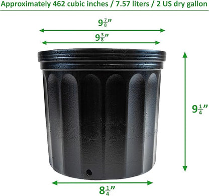Viagrow VHPP200-24 VHPP Nursery Pots, 2 Gallon, Black