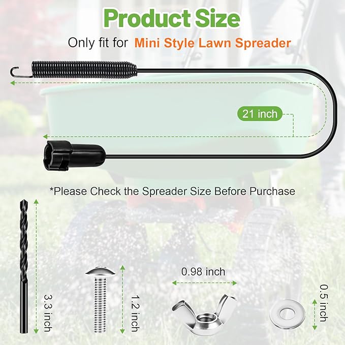 Lawn Spreader Control Cable, Compatible with Scotts Mini Broadcast Spreader, Lawn Fertilizer Control Cord, Spreader Locking Lever Pull Cable Replacement for Scotts Mini Push Lawn Fertilizer