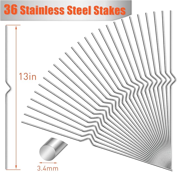 Yard Sign Stakes - 36 Pack Heavy Duty Metal Wire Stakes for Easter Garden Lawn Signs 13'' Alternative to H Frame for Corrugated Plastic Yard Signs Holder