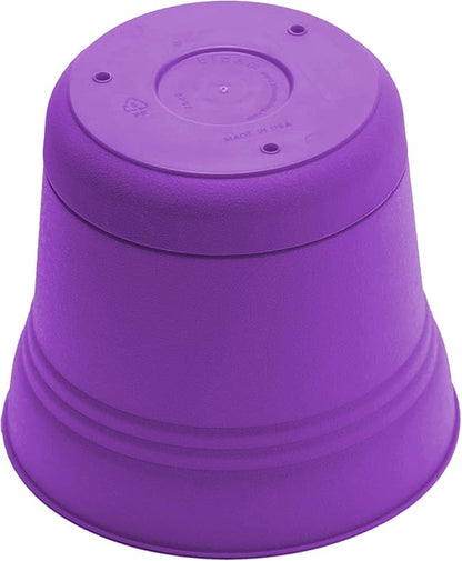 Bloem Saturn 12" Royal Lilac Round Resin Planter Pot with Snap-in Saucer for Indoor and Outdoor Gardening