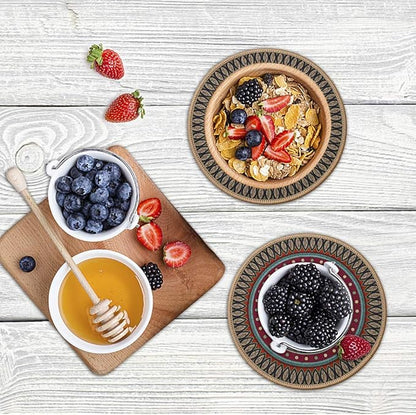 K KILIPES 6pcs 8.5" Round Plant Coaster Mat for Gardening Indoor Outdoor Flower Pots Pad Non Slip Plant Mats for House Plants