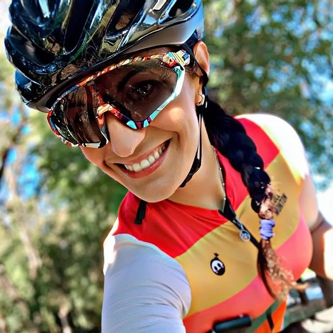 KAPVOE Photochromic Cycling Glasses Men Women Mountain Bike Sunglasses Clear MTB Bicycle Riding - K9408