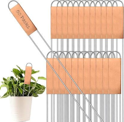 50 Pieces Metal Plant Labels 11.8 Inch Copper Metal Plant Tags Garden Label Markers Outdoor Planting Garden Markers for Plants Vegetables Herb Seedlings Flowers