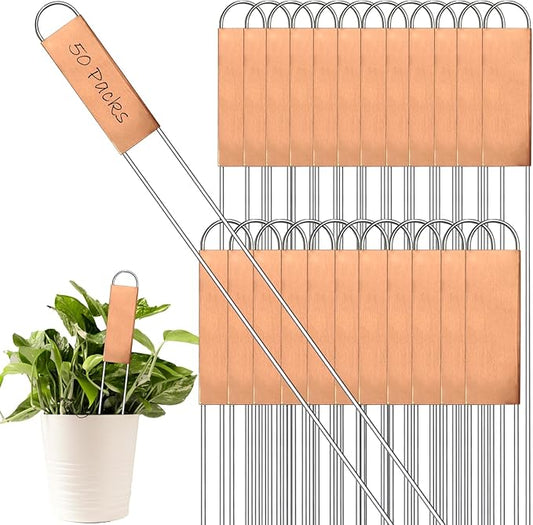 50 Pieces Metal Plant Labels 11.8 Inch Copper Metal Plant Tags Garden Label Markers Outdoor Planting Garden Markers for Plants Vegetables Herb Seedlings Flowers