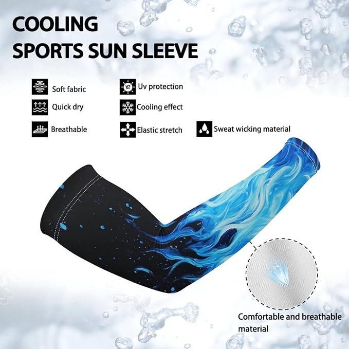 Binienty Unisex Arm Sleeves for Driving, Golf, Cycling, Sports, UV Protector Cooling Arm Sleeves Cover