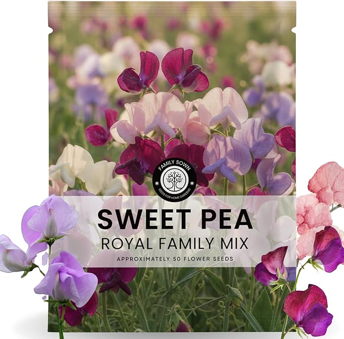 Sweet Pea Royal Family Mix – 50 Seeds for Planting – 2026 Season – 5 Grams
