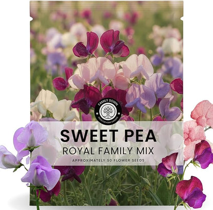 Sweet Pea Royal Family Mix – 50 Seeds for Planting – 2026 Season – 5 Grams