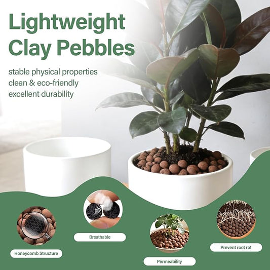 Halatool 6LB Natural Expanded Clay Pebbles for Plants 4mm-16mm Hydro Balls for Aquarium Indoor Potted Plants Premium Hydroponic Growing Media Clay Balls for Hydroponics Aquaponics