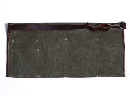 Luchuan Heavy Duty Canvas Tool Apron With the Adjustable Genuine Leather Belt (Army Green)