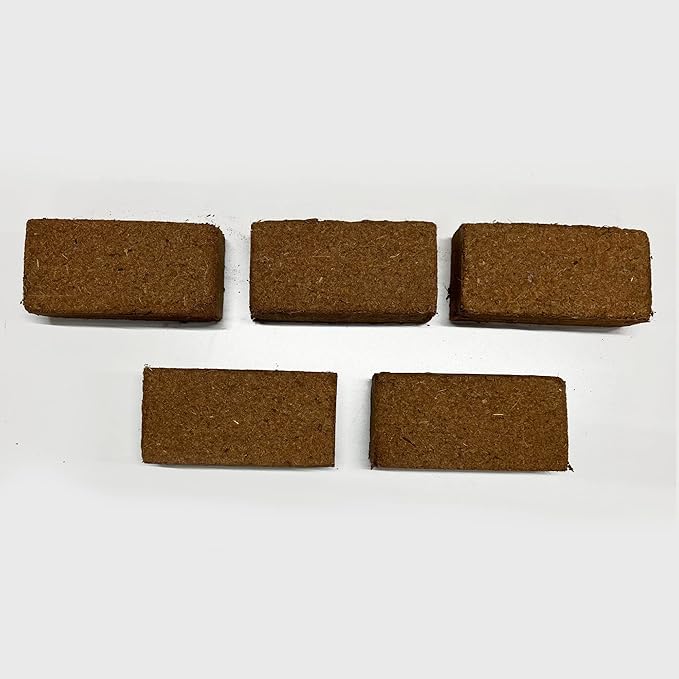 Premium Coconut Coir Pith 5 Brick Pack 650gm/1.4 Lbs | 100% Organic | Expands Approx 2.3 Gallon | Lowest EC and Ph Balance