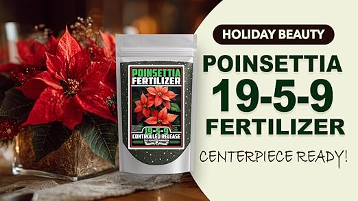 Fertilizer Commercial Grade | Poinsettia 19-5-9 | 3 Pounds | Controlled Release Granular | 3–4 Month Feeding | Magnesium Sulfur Iron Manganese Zinc | Topdress Water in | Christmas Holiday Display