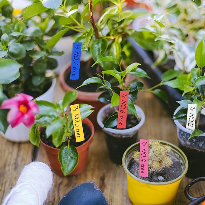 100Pcs 4 Inch Plant Labels,Plastic Waterproof Nursery Stake Tags for Potted Plants (Multicolor) (SZ-BC210YC)