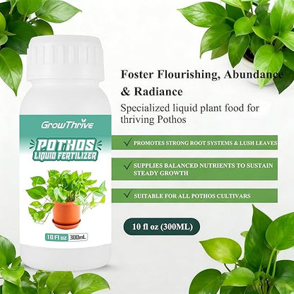 Professional Liquid Pothos Plant Fertilizer, Liquid Plant Food for Houseplants, Snake Plants, Peace Lilies, Flowers, Multi-Purpose Blend & Gardening Supplies 10oz(300ML)
