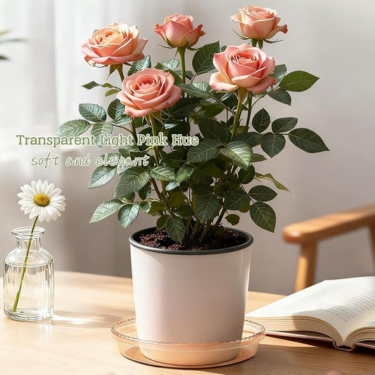 SupKing 9 Pack Plant Saucers (6inch /8inch /10inch) Multiple Color Plant Trays for Indoor Outdoor Plastic Flowerpot Saucers Thicker Plant Water Catcher Drip Trays for pots -Green/Yellow/Pale Pink