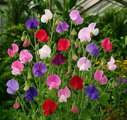 Sweet Pea Seeds 100 Seeds - Non-GMO Heirloom Seeds Brightly Colored Flowering Vines for Pergolas, Flower Beds, Balconies and Patios