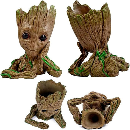 6'' Baby Groot Flowerpot Succulent Planter Pot Pen Holder Cute Desk Decor Garden Home Gift for Friends Kids Indoor Plants