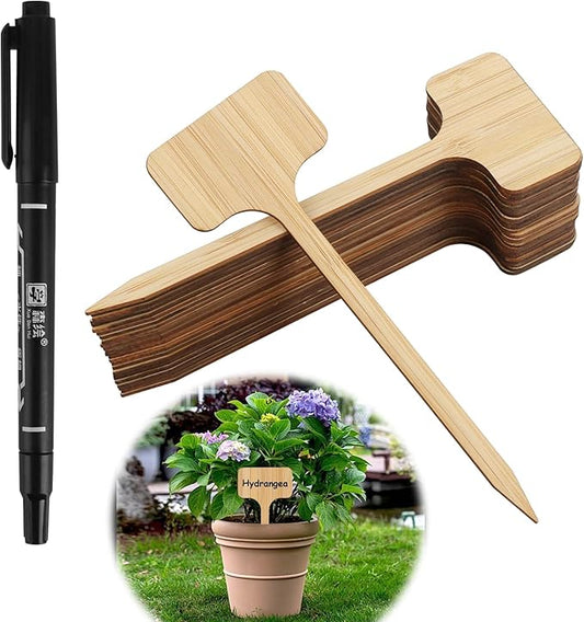40 Pcs Square Garden Plant Labels with Pen, Waterproof Outdoor Plant Name Tags Markers Stakes Tags Signs, Durable Garden Markers for Vegetables Herbs Flowers (7" x 2.28" x 0.07")