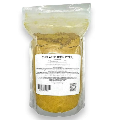 Greenway Biotech, Inc. Chelated Iron DTPA 11% - for Alkaline Soils (pH 4.0-7.5) - 100% Water Soluble Fertilizer for Citrus, Lawns & Hydroponics - Corrects Iron Chlorosis - Made in USA - 2 Pounds