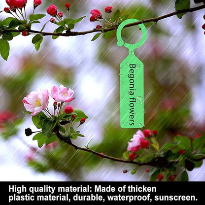 Plant Labels 100 Pcs Plastic Hanging Labels for Plant Tree Nursery Seedling Tags Stakes Markers Reusable(Green)