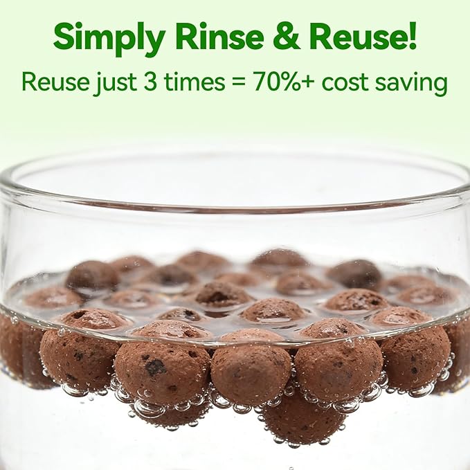 Zeedix 6QT Leca Clay Pebbles for Plants, 4mm-16mm Clay Balls Hydroton Leca Balls for Hydroponic Growing Gardening Orchids Drainage Decoration Aquaponics
