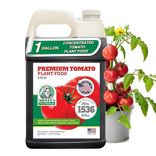 PlantVantage Concentrated Tomato Plant Food – Liquid Fertilizer with Humic Acid & Zinc, Liquid Plant Food Supporting Strong Roots, Bigger Blooms & Higher Yields, Easy Root Feed or Foliar Spray – 1 Gal