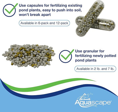 Aquascape Once-A-Year Pond Plant Fertilizer, Granular, 7 Lb / 3.18 Kg, Long-Lasting Nutrients for Water Garden Plants, 89014