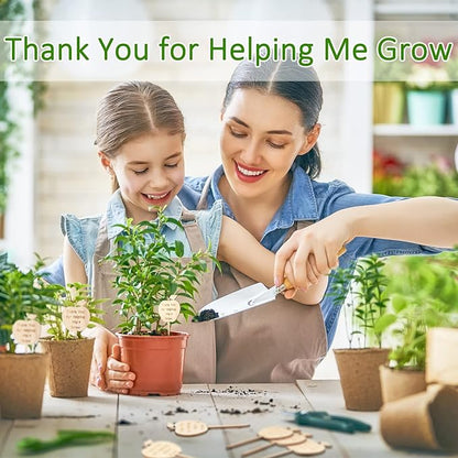 Yulejo 12 Pieces Thank You for Helping Me Grow Succulent Tags Graduation Appreciation Gifts Plant Stakes Labels Garden Wooden Sign Stakes for Baby Shower