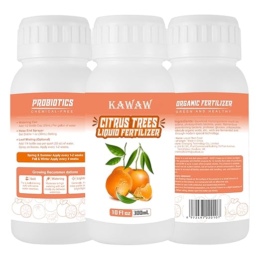 Citrus Fertilizer for All Citrus and Fruiting Trees, Microbial Organic Liquid Plant Food 10 oz (300mL)