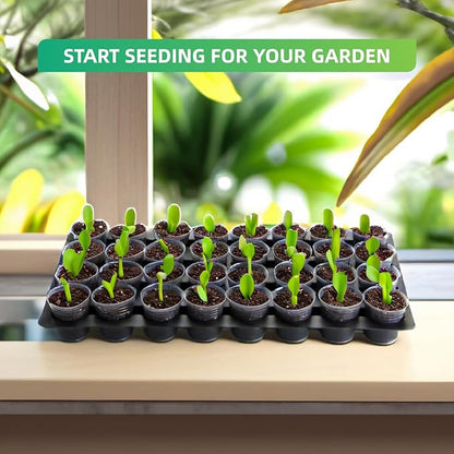 5-Pack 32 Cell Seedling Trays & 160 Pack 2" Soft Clear Nursery Pots -Thickened Durable Plant Starter Kit for Seed Germination (5 Sets)