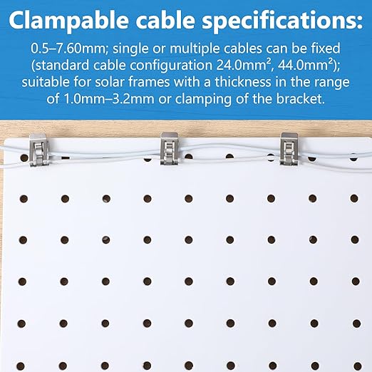 100 Pcs Stainless Steel Cable Cord S Clips Solar Panel Cables Photovoltaic Double Wire Trailer Wire Clips for PV Wiring Boat Frame Management Clip, 0.2 Inch to 0.3 Inch in Rope Capacity, Silver