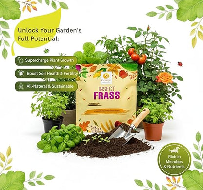 Organic Insect Frass Fertilizer – All Purpose Plant Food & Soil Amendment, Enhances Soil Health, Root Development & Plant Growth – Ideal for Houseplants, Flowers, Vegetables & Lawns (3 lb)