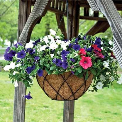4PCS Coco Liner for Hanging Basket 8 Inch Round 100% Natural Planter Liner Replacement Plant Basket Liners Coco Fiber Liner for Garden Planters Coconut Coir Liner Flower Pot for Hanging Basket