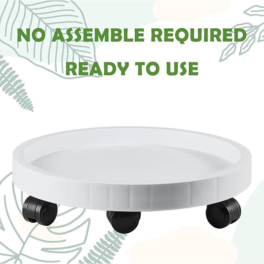 20.5 Inch Planter Caddies Rolling Saucer Caddy with Wheels, Heavy Duty Wheeled Stand for Potted Plant, Round Coaster Roller Base Tray with Casters, Flower Pot Dolly Holder for Indoor Outdoor