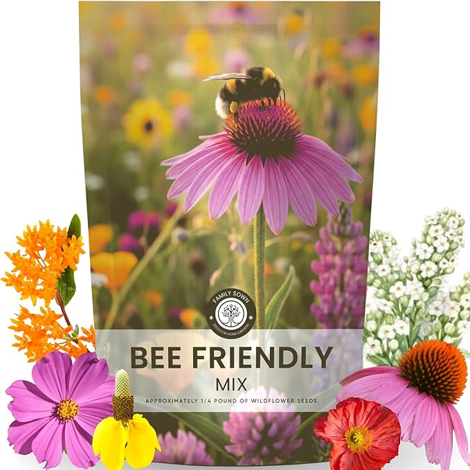 Bee Friendly Mix – 31,000 Seeds for Planting – 2026 Season – 4 Ounce Pouch