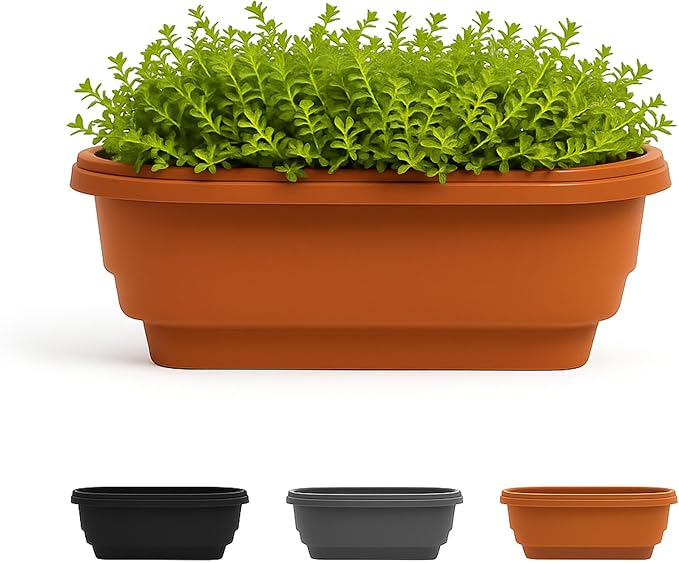 Bloem Deck Balcony Rail Planter: 24" - Terra Cotta