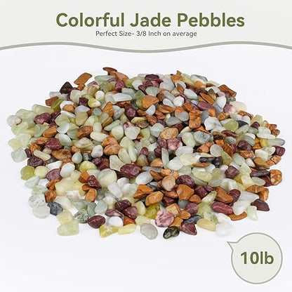 10 lbs Pebbles for Indoor Plants, Succulent Rocks, 3/8" Polished Pebbles for Bamboo, Vase, Terrarium, Natural Decorative Small River Rocks for Crafts, Cactus, Outdoor Garden Landscaping