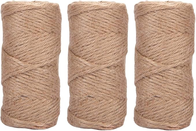Quotidian Brown Natural 3 ply Jute Jute Twine Rolls 1/6" (0.4cm) 492 Feet - Wrapping Picture Hanging Gardening