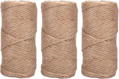 Quotidian Brown Natural 3 ply Jute Jute Twine Rolls 1/6" (0.4cm) 492 Feet - Wrapping Picture Hanging Gardening