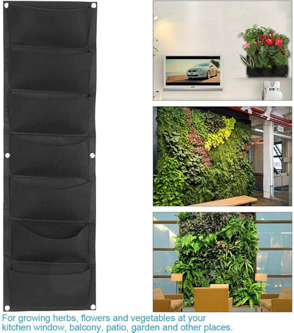 Zerone Vertical Garden Planter, Hanging Grow Bag with 7 Pockets, Wall Mount Plant Container