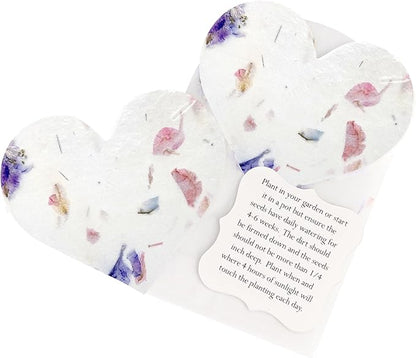Set of 24 Mixed Heart Seed Paper – Writable & Plantable Wildflower Hearts with Envelopes & Planting Guides, Gift for Moms or Plant Lovers for Mother’s Day, Heart Party Favors for Weddings & Showers