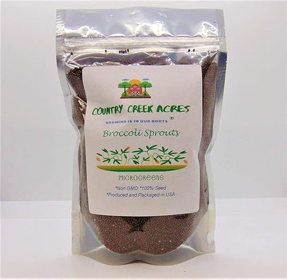 10 oz Broccoli, Non-GMO Seeds,Sprouting Sprouts Microgreens, Pure Seed, Country Creek LLC Brand
