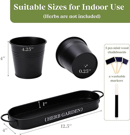 PERFNIQUE Indoor Herb Garden, Herb Planter for Indoor/Outdoor, Farmhouse Plant Pots, Windowsill Herb Garden with Tray(Planter only) Window Pots