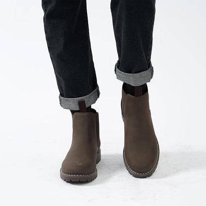 CGRRBW Mens Slip On Chelsea Boots, Work Hiking Ankle Booties For Men Comfortable and Lightweight