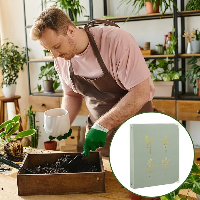 Seed Storage Organizer Binder with 100 Pcs Seed Envelopes and 50 Pack Sheet Protectors That Stores 200 Envelopes Garden Holder Book Collecting Template for Garden Lover