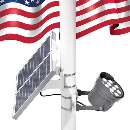 Ofuray Solar Flag Pole Light - Upgrade Big Solar Light for Outdoor Flagpole, Dusk to Dawn with Remote Control, Fits 0.5"-4'' Diameter