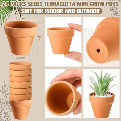 24 Sets Wedding Favor Flower Seeds Let Love Grow Seed Packets for Guests Family Reunion Wildflower Mini Terracotta Pots Seed Packets Self Adhesive Envelopes Thank You Tags Organza Bags